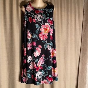 Apt 9 sz large black flowered dress.
